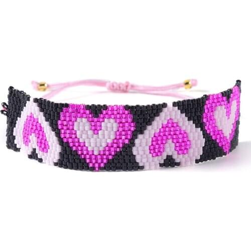 BLUESTAR Boho MIYUKI Bracelet For Women Heart Femme Pulseras Mujer Moda Handmade Woven Loom