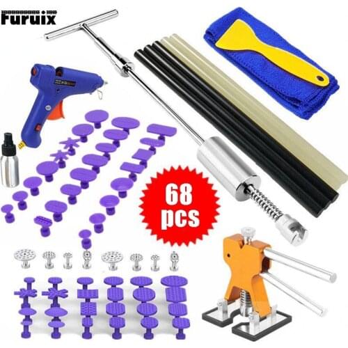 68 Pcs Paintless Dent Repair Tools Car Body Dent Remover Kits for Slide Hammer Reverse Hammer Glue with Glue Pullers