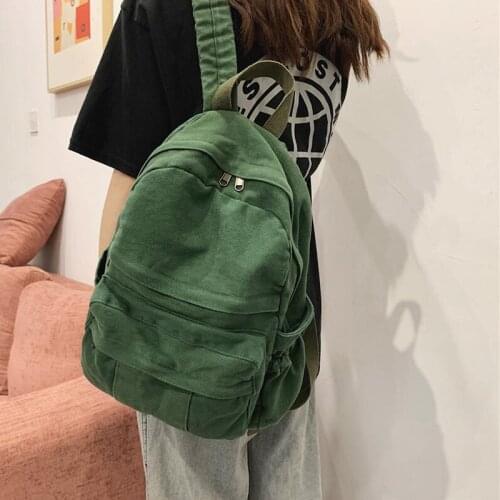 Quality Canvas Women Backpacks High Capacity Backpack For Women Multi Pocket Travel Backpack Female School Bag For Teenage