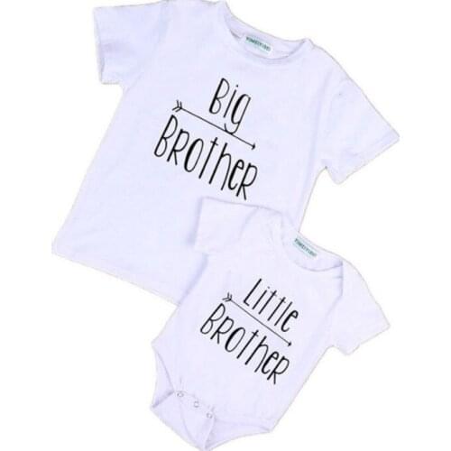 Little Brother Baby Boys Romper Bodysuit Big Brother T shirt Family Matching Outfits Casual Clothes little for3-18M big for 2-6T