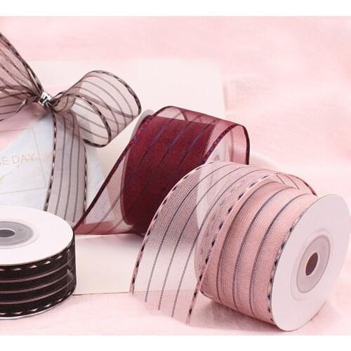 10yards/lot (1.5-4cm)Bilateral Jump Line Grosgrain Satin Ribbon DIY Handmade Arts Decorative Crafts Hair Bow Sewing Acces Decor