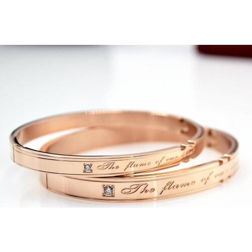 Love around Bangle Titanium Steel Rose Color high Quality Bracelet Jewelry drop shipping