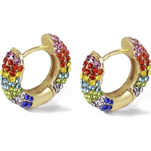 Simple Lovely Girls Huggies Small Hoops Earrings Skinny Rainbow Boho Classic Minimal Charming Earrings Stud Thin Hoops Gift