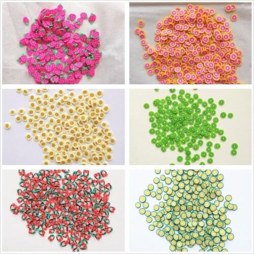 20g Soft Pottery Slime Fruit Slices Cake Flower Filler Nails Art Tips Slime Fruit For Kids DIY Slime Accessories