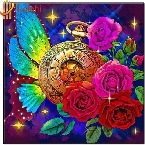 DIY round square diamond embroidery Rose, butterfly, bell pattern cross stitch kits 5d diamond painting rhinestone home decor