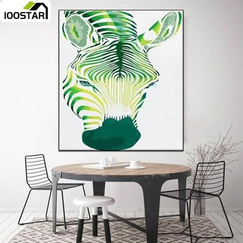 Frameless Picture DIY Painting By Numbers Animal Zebra Wall Art Picture By Number On Canvas Home Decor Unique Gift