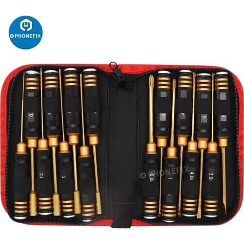 16pcs Hex Screw Driver 4.0 5.0 6.0 5.5 7.0 8.0mm RC Screwdriver Tools Kit Set for RC Helicopter Bench Work Precision Engineering