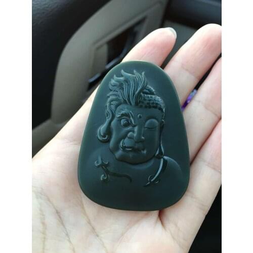 Natural Xinjiang Hetian Qingyu Tower between the green material pendant hp344