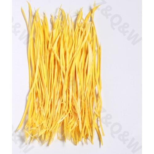 Natural 6-8 inch goose silk edge feather 15-20CM dyed golden yellow DIY craft jewelry earrings performance costume decoration