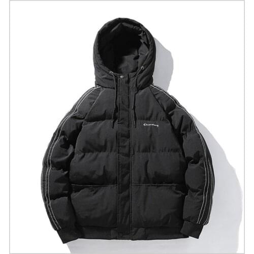 QRWR Winter New Parkas Men Casual Solid Color Parka Coat Loose Thick Warm Outwear Mens Jacket Plus Size M-4XL High Quality