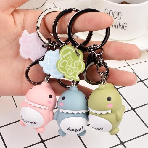 Christmas Gift Fashion Jewelry Cute Cartoon Dinosaur Silicone Doll Keychain Backpack Pendant Keychain Girl