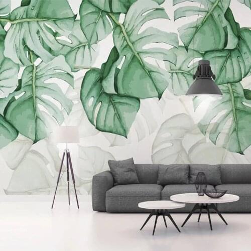 Self-Adhesive Mural Wallpaper Modern Simple Tropical Plant Leaves Photo Wall Painting Living Room Bedroom Waterproof Wallpapers