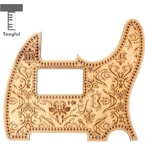 Tooyful Exquisite Maple Wood Pickguard Scratch Plate Flower Pattern for Tele TL Electric Guitar Accessory DIY