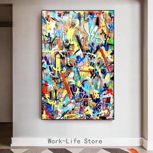 Street Graffiti Art Boy Canvas Paintings Abstract Art Posters and Prints Wall Art Pictures for Living Room Cuadros Home Decor