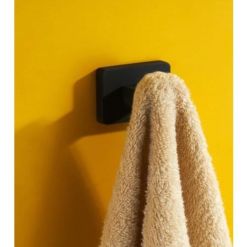Vidric four premium bathroom hook simple all-black single coat hanger hook wall backdoor