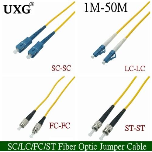 1PCS SC/APC-SC/APC-SM 3mm LC FC ST Fiber Optic Jumper Cable Single Mode Extension Patch Cord 1m 2m 3m 5m 10m 20M 30M 40M 50M