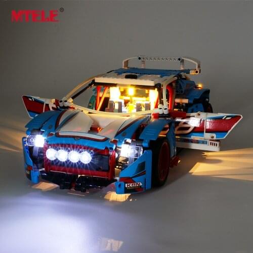 MTELE Brand LED Light Up Kit For 42077 Technic Series Rally Car Compatile With 20077 (NOT Include Model)