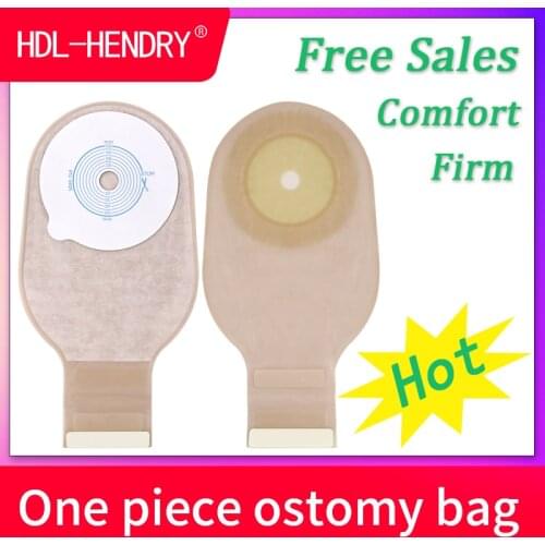 10 Pcs Colostomy Bags Cut 55mm One-piece System Drainage Ostomy Bags Disposable Colostomy Pouch Opening Velcro Sealing