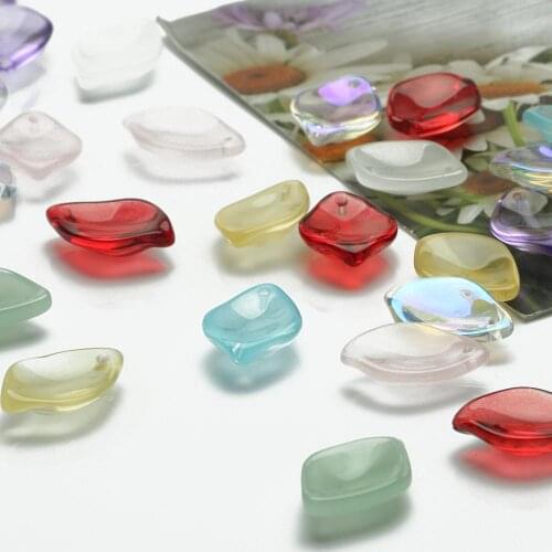 20/40pcs Colorful Lily Petals Czech Lampwork Crystal Glass Loose Spacer Beads For Jewelry Making Diy Needlework Bracelet Hairpin