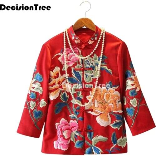 2021 female tang suit women chinese coat cheongsam vintage cheongsams traditional embroidery hanfu top china qipao jacket