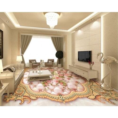 Beibehang 3d flooring mural European rose soft bag marble relief 3D floor tiles tile painting bathroom self-adhesive 3d flooring