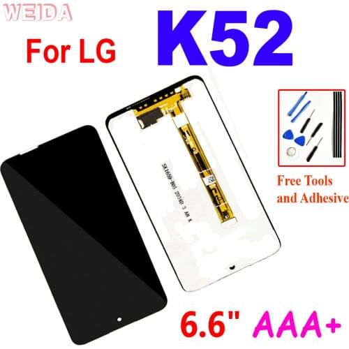 6.6" 100% Tested New LCD For LG K52 LCD Display Touch Screen Digitizer Assembly With Frame for LG K52 LCD Replacement Parts