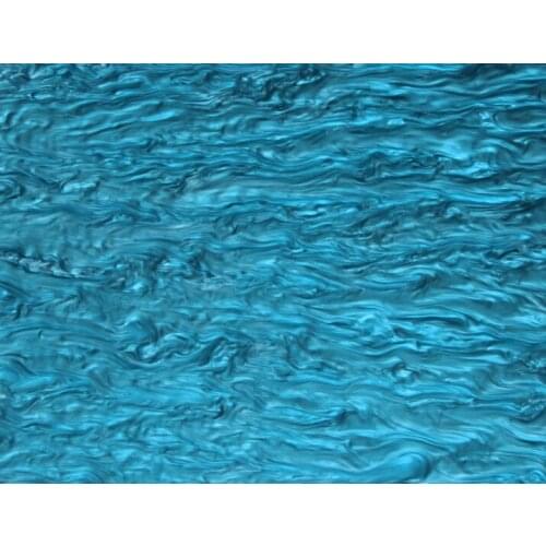 Acrylic/PMMA Pearlescent Ripple/Stream Sheets 3.0mm for Jewelries, Crafts, Art Works, Decoration - Cyan Blue (SW10)