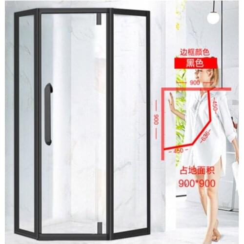 Diamond shower room partition wet-dry separation glass door waterproof stainless steel sliding door bathroom simple bath room