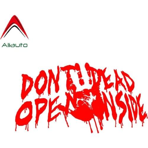 Aliauto Personality Car Sticker Dont Open Dead Inside Walking dead Bloody Hand PVC Fashion Creative Reflective Decal,20cm*10cm
