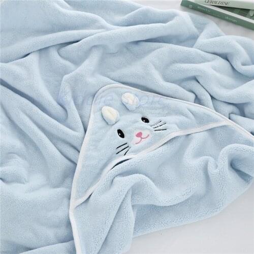 Hooded Bath Towels for Baby Infant Soft Warm Bathrobes Microfiber Cartoon Receive Blankets Stuff Bebe Accessories Muslin Swaddle