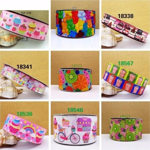 Free shipping 50 yard cartoon printed grosgrain ribbon 18567