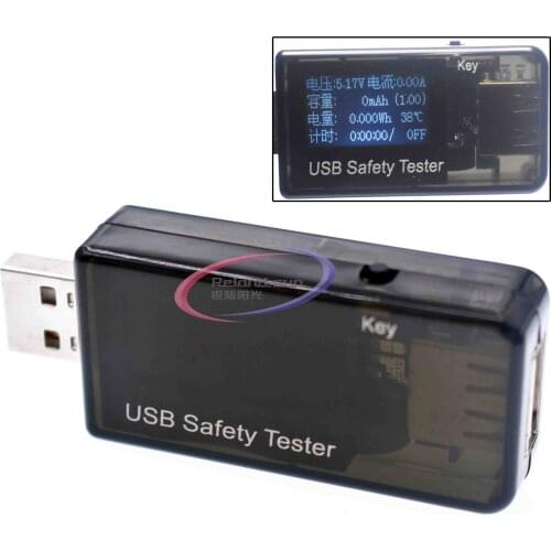 0-5A LCD Digital USB Voltmeter Ammeter Power Capacity Tester Multimeter Current and Voltage Charger Speed Monitor Detector