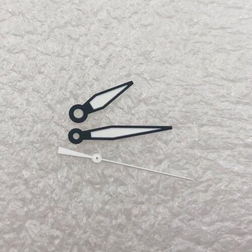 Men Watch Hands Sterile White With Black Border Fit Miyota 8205/8215 DG 2813 Seagull1612 Automatic Movement Green Luminous