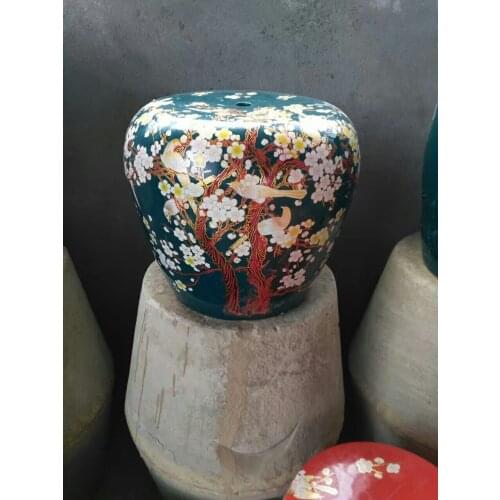 Plum blossom Porcelain Jindezhen dressing ceramic garden stool Chinese ceramic drum stool bathroom round stool table
