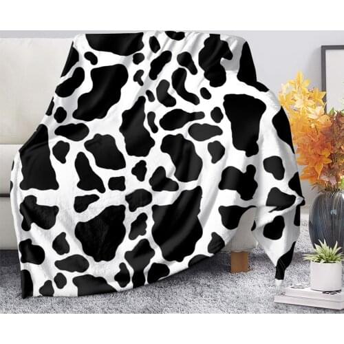 Flannel Blankets Cartoons Cows Blanket Cushion Warm Throws on Sofa Bed Home Bedspread Travel Anime Flannel Blanket