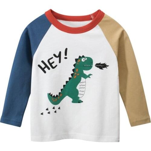 Boys T Shirt Car And Dinosaur Print Long Sleeve Baby Girls T-Shirts Cotton Childrens T-Shirt O-Neck Tee Tops