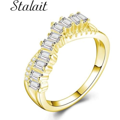 Hot Sale Fashion Luxury Women Engagement Jewelry Silver Color Crystal Zircon Female Wedding Finger Flower Rings