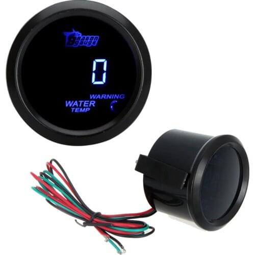 Water Temperature Meter Car Digital Water Temperature Meter Gauge with Sensor for Auto Car 52mm 2in LCD 40~120Celsius Degree