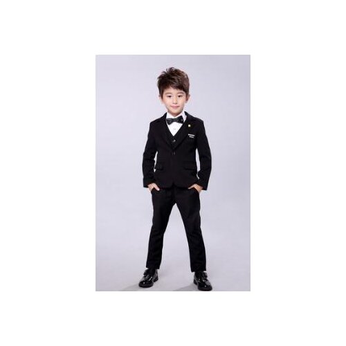 2019 Boys suits for weddings Kids Prom Suits Black/Red cotton Suits for Boys Tuxedo Children Costume 3pcs: jacket+pants+vest