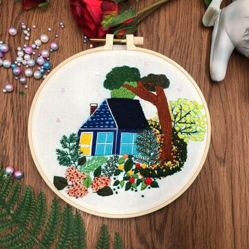 Creative House Patterns Embroidery Material Package DIY Handcraft Cross Stitch Set Paintings Decoration Embroidery Kit Beginner