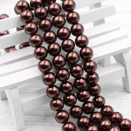 Round Glass Pearl Spacer Loose Beads for Jewelry Making Craft Faux Pearls Shell DIY NecKllace Bracelet Headwear Accessories B7