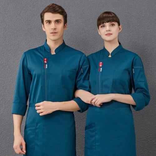 Chef Jacket for Men Women Short/Long Sleeve Chinese Restaurantait Kitchen Waiter Waitress Uniform