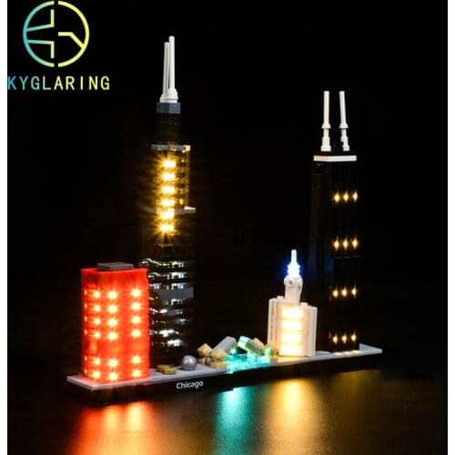 Kyglaring Led Lighting Set DIY Toys for Creator 21033 Architecture Chicago Willis Tower Building Blocks