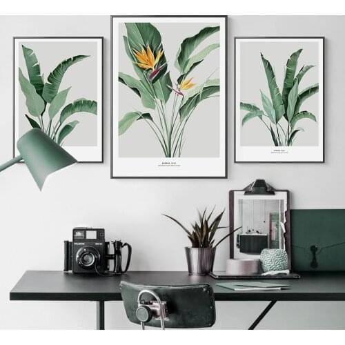 Nordic Style Green Plants With Quote Yellow Flower Posters Print Wall Pictures For Living Room Bedroom Dinning Room Modern Decor