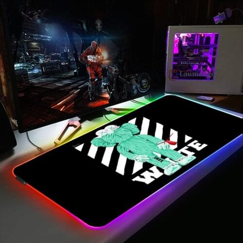 Hot Pad Rgb Mouse Mats KAW-s Gamer Mousepad Pc Gaming Keyboard Mat Computer Xxl Pads Mice LED Light Large Mause Carpet Desk