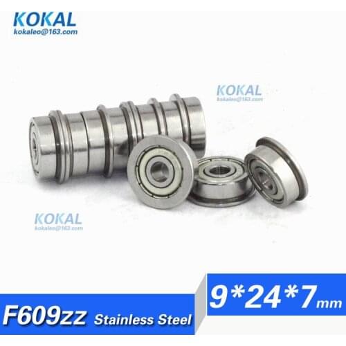 [SF609ZZ]Free Shipping 10pcs ABEC-3 Stainless Steel flange ball bearing SF609ZZ SF609-2Z SF609Z 80019 9*24*7*27*1.5mm