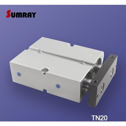 SUMRAY Pneumatic Cylinder TN Type 20mm Bore 10/15/20/25/30/35/40/45/50-200mm Stroke Double Shaft Double Rod Pneumatic Cylinder