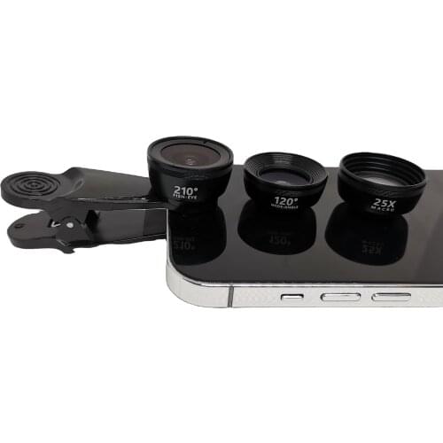 Smartphone webcam New Upgraded Version 4K HD 3 In 1 Phone Lens Kit for iPhone for Cell Phone Fisheye/Wide Angle/Closeup