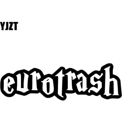 YJZT 14.5X4.4CM Eurotrash Car Sticker JDM Vinyl Decal Decoration Art Black/Silver C26-0022