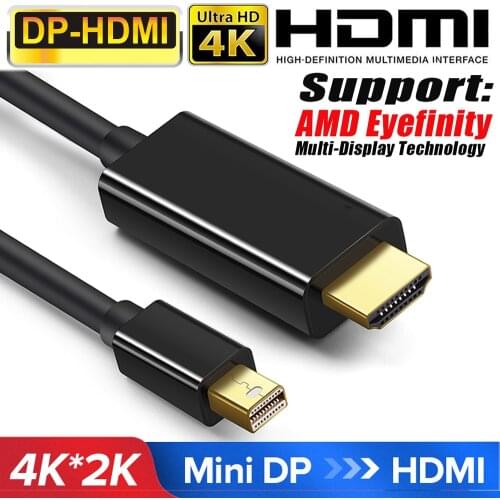 1.8M Mini Cable DP Display Port Thunderbolt 2 To HDMI-compatible For MacBook Adapter Gold Plated IMac Accessories HD Cable